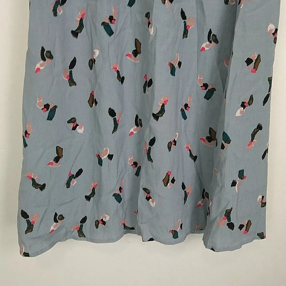 Mello‎ Day Womens sz XS Skirt Blue Printed Full Maxi Elastic Waist Pull On